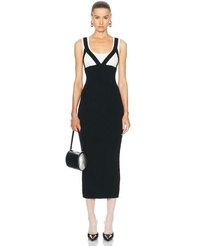 Jean Paul Gaultier Bicolor Long Dress - Black