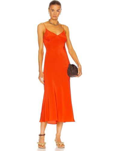 Matteau Low Back Slip Dress - Orange