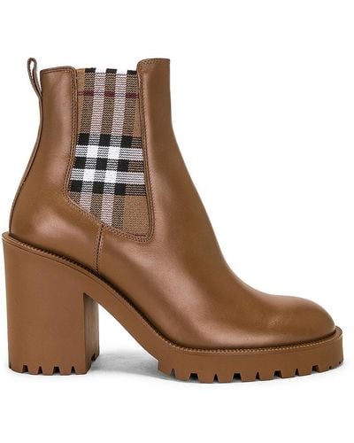 Burberry Leather Ankle Boot - Brown