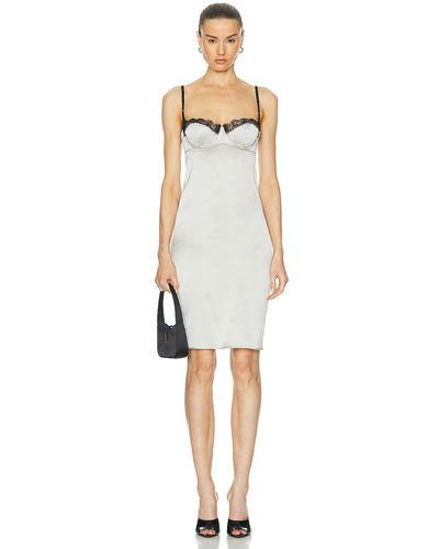 Kiki de Montparnasse Lace Inset Fitted Dress - White