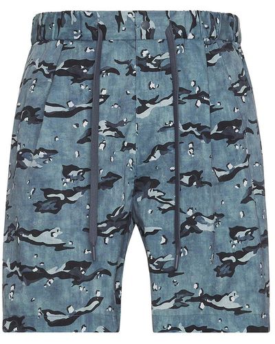 Snow Peak Printed Breathable Quick Dry Shorts - Blue
