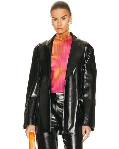 Acne Studios Leather Suit Jacket - Black