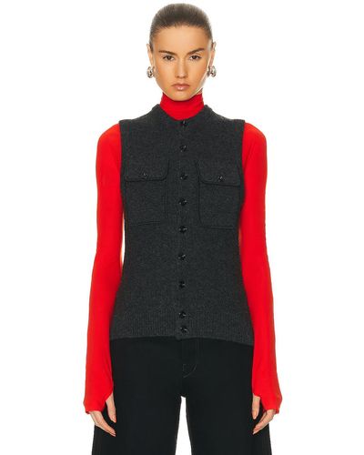Lemaire Sleeveless Fitted Cardigan - Red