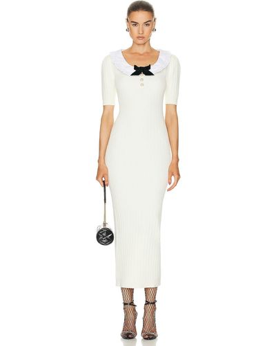 Alessandra Rich Knit Midi Dress - White