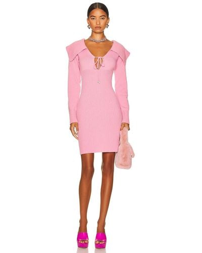 Blumarine Knitted Long Sleeve Dress - Pink