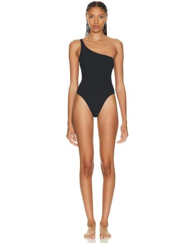Wolford Ultra Texture High Leg One Piece Swimsuit - Black