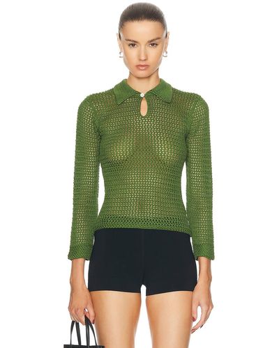 Bode Willows Pullover Sweater - Green