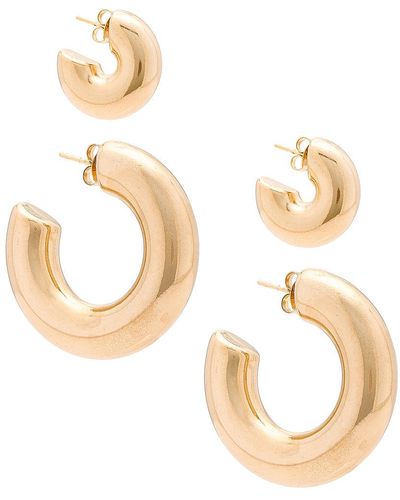 Jordan Road Jewelry Monaco Hoop Earrings Set - Metallic