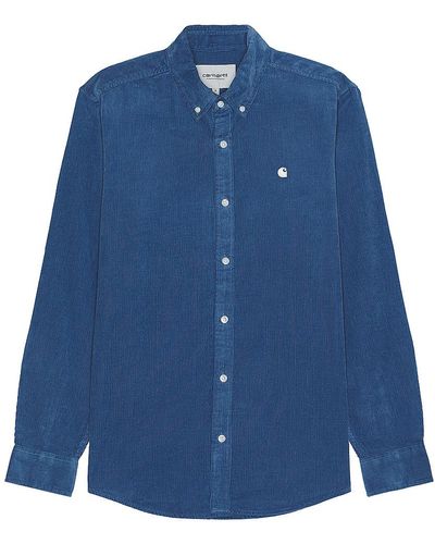 Carhartt Long Sleeve Madison Fine Cord Shirt - Blue