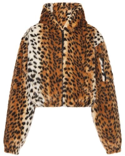 Givenchy Hooded Cropped Varsity Jacket - Brown