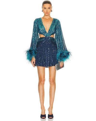 PATBO X Alessandra Ambrioso Ombre Sequin Mini Dress - Blue