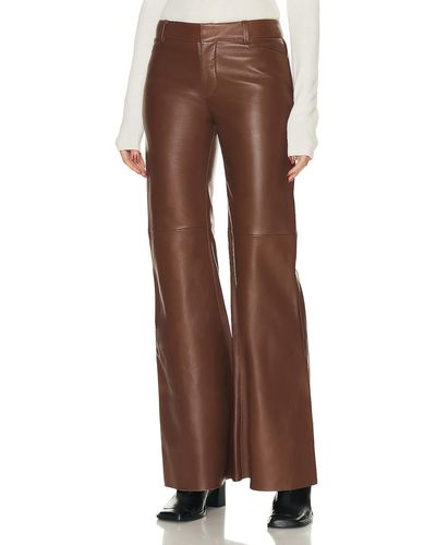 Chloé Flare Leather Pant - Brown