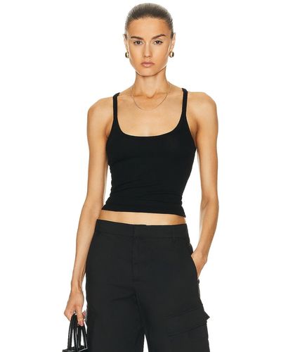 Enza Costa Twist Ruched-Front Jersey Tank Top