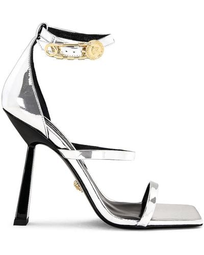 Versace Safety Pin Sandals - White