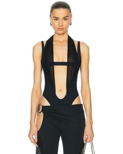 Mugler One Piece Cut Out Swimsuit - Black