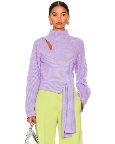 Jonathan Simkhai Amaris Wrap Sweater - Purple
