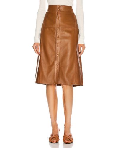 Saint Laurent High Waisted Skirt - Brown