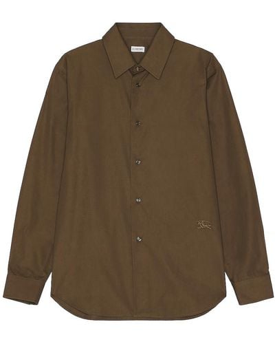 Burberry Button Up Shirt - Brown