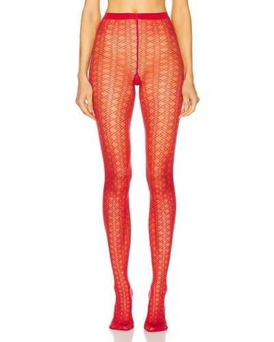 Wolford X Simkhai Sheer Pattern Tight - Red