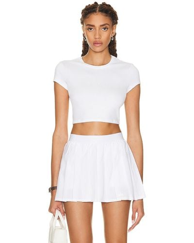Alo Yoga Soft Crop Finesse Short Sleeve Top - White