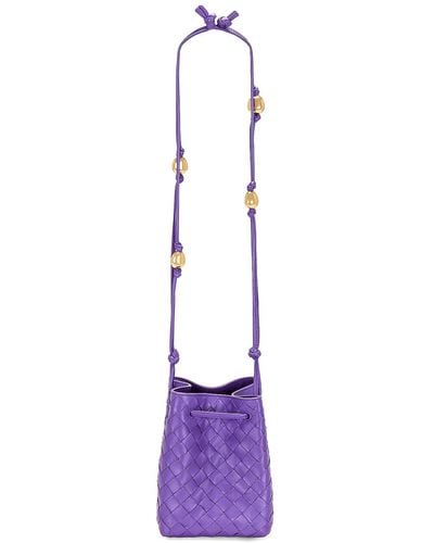 Bottega Veneta Small Cross Body Bucket Bag - Purple