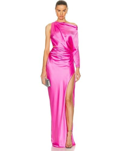 The Sei One Sleeve Drape Gown - Pink