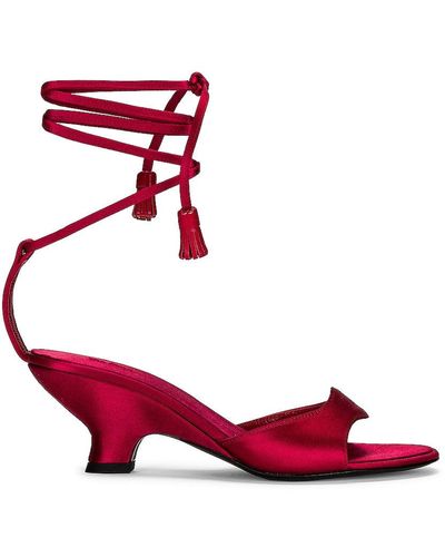 The Row Charlotte Wedge Heeled Sandals - Red