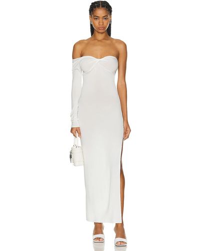 Courreges Twist Crepe Jersey Long Dress - White