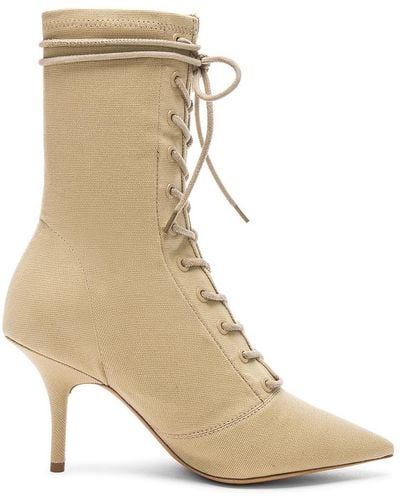 Yeezy Season 6 Stretch Canvas Lace Up Ankle Boot - Natural