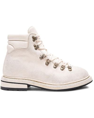 Guidi Lace Up Suede Combat Boots - White