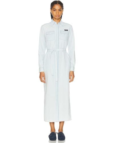 Miu Miu Long Sleeve Midi Dress - White