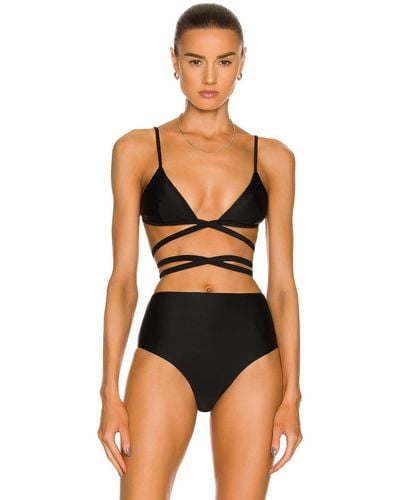 Matteau Wrap Triangle Bikini Top - Black