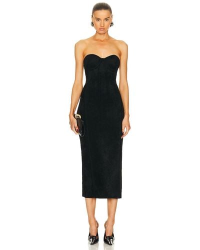 Galvan London Titania Velvet Bustier Dress - Black