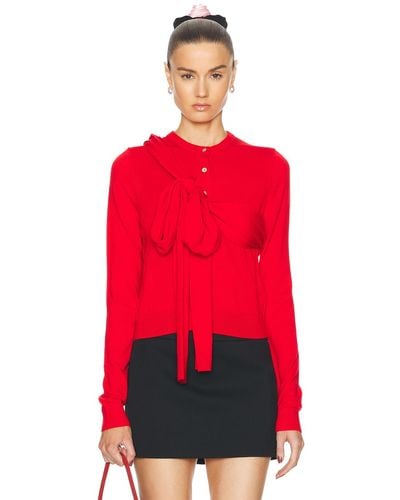 Sandy Liang Hermit Cardigan - Red