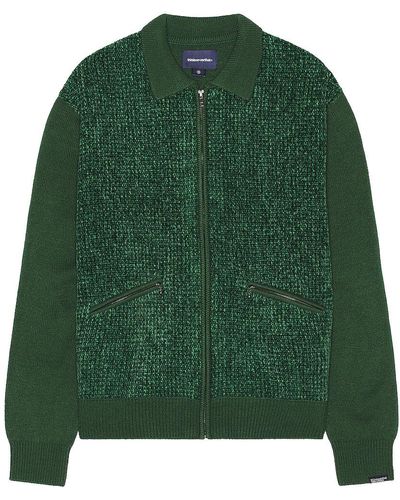 thisisneverthat Velvet Knit Zip Polo - Green