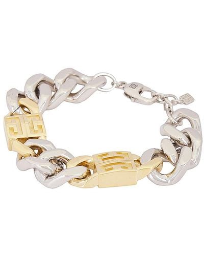 Givenchy 4g Golden Silvery Chain Large Bracelet - White
