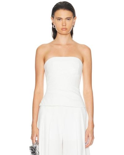 Monot Strapless Ruched Top - White