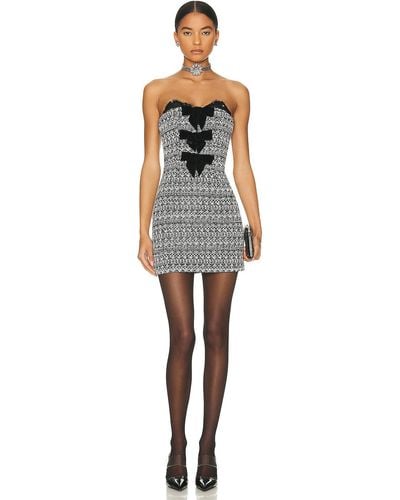 Alessandra Rich Sequin Tweed Mini Dress With Bows - Multicolor