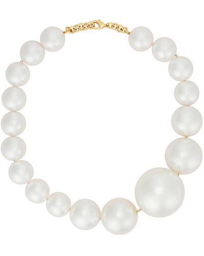 ROWEN ROSE Asymmetric Pearl Necklace - White