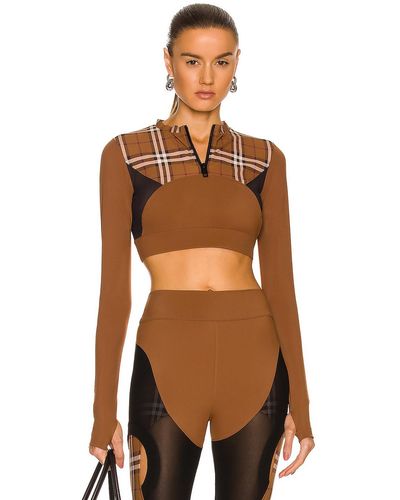 Burberry Everley Check Sporty Top - Brown