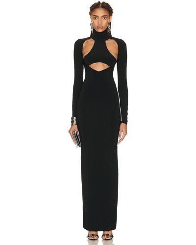 LAQUAN SMITH Cut Out Turtleneck Gown - Black