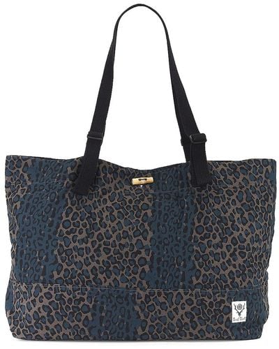 South2 West8 Canal Park Tote Flannel Cloth Printed - Blue