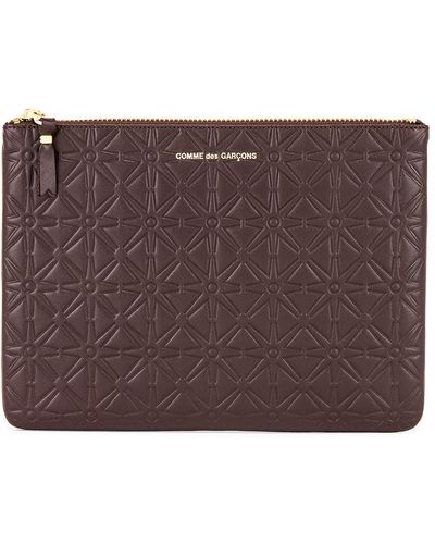 Comme des Garçons Star Embossed Pouch - Brown