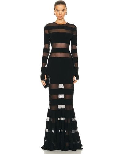 Norma Kamali Spliced Fishtail Gown - Black