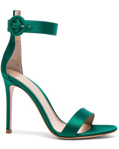 Gianvito Rossi Satin Portofino Heels - Green