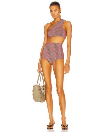 Bottega Veneta One Shoulder Bikini Set - Multicolor