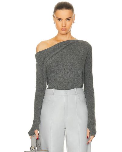 Enza Costa Souch Sweater - Gray