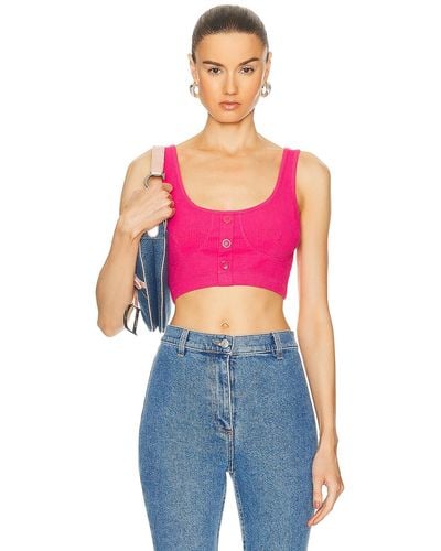 Moschino Jeans Cotton Rib Tank - Pink