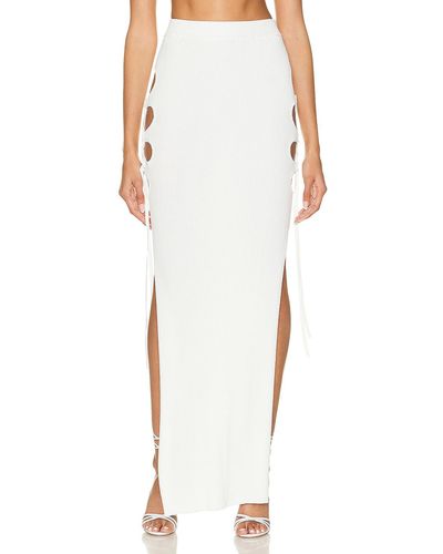 Casablancabrand Ribbed Cut Out Maxi Skirt - White