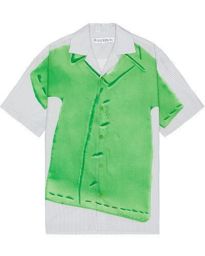 JW Anderson Clay Trompe L'oeil Print Short Sleeve Shirt - Green